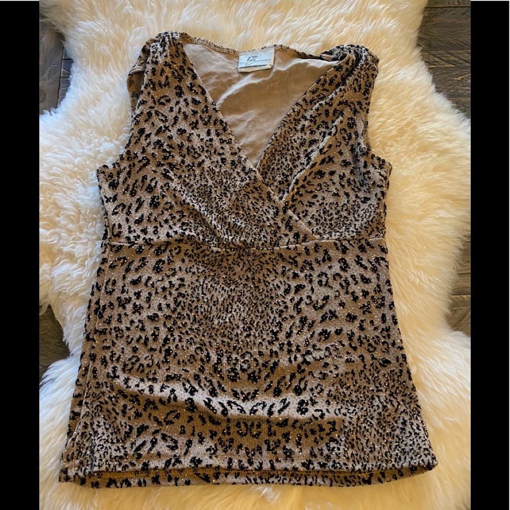 Leopard beaded blouse